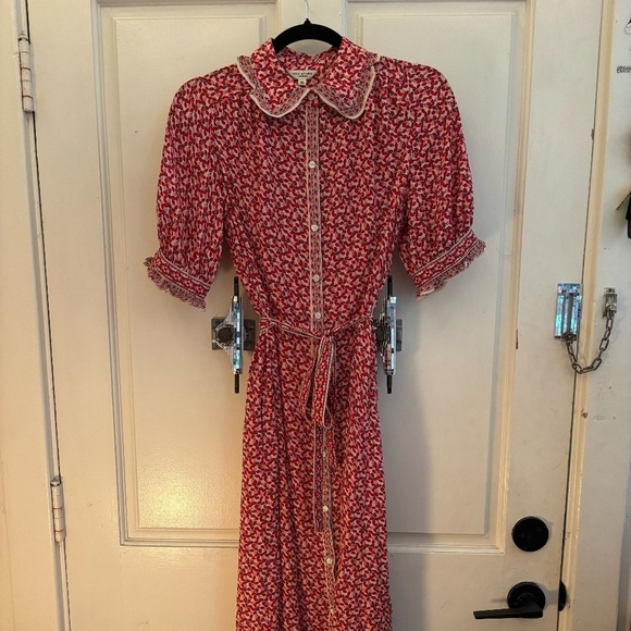 NWT Max Studio London Strawberry Button Up Maxi Dress XS - Picture 7 of 11